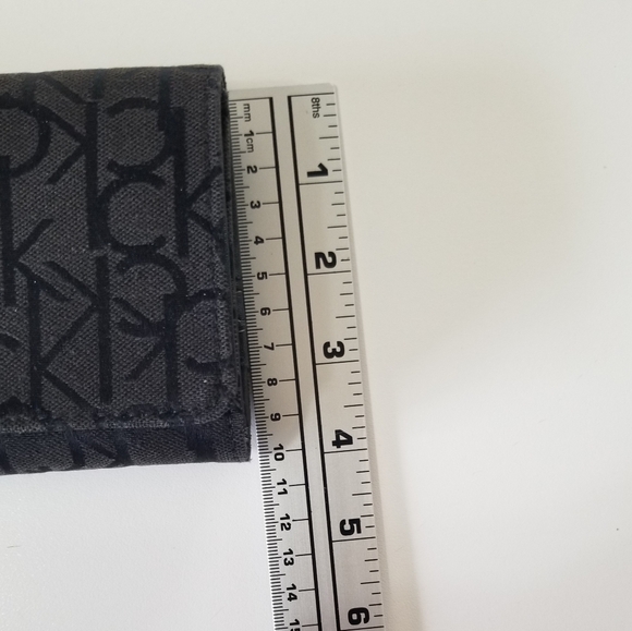 Calvin Klein Monogram Logo Wallet Clutch Black - Picture 8 of 10